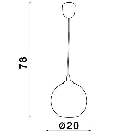 Csillár zsinóron BALL 1xE27/60W/230V átm. 20 cm bézs