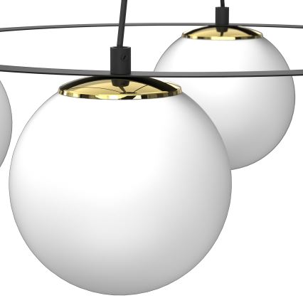 Csillár zsinóron BALLO 4xE27/15W/230V fekete/fehér