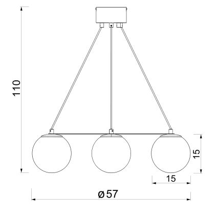 Csillár zsinóron BALLO 4xE27/15W/230V fekete/fehér