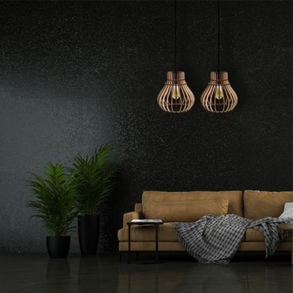 Csillár zsinóron BARREL 1xE27/24W/230V átmérő 20 cm