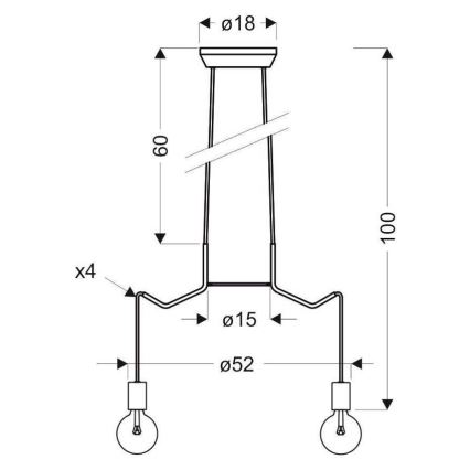 Csillár zsinóron BASSO 4xE27/40W/230V fehér