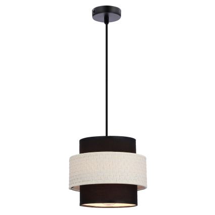 Csillár zsinóron BENTA 1xE27/40W/230V fekete/krémes