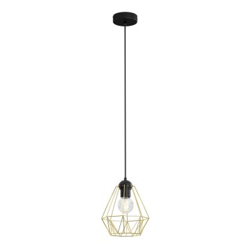 Csillár zsinóron BERGEN 1xE27/60W/230V fekete/arany
