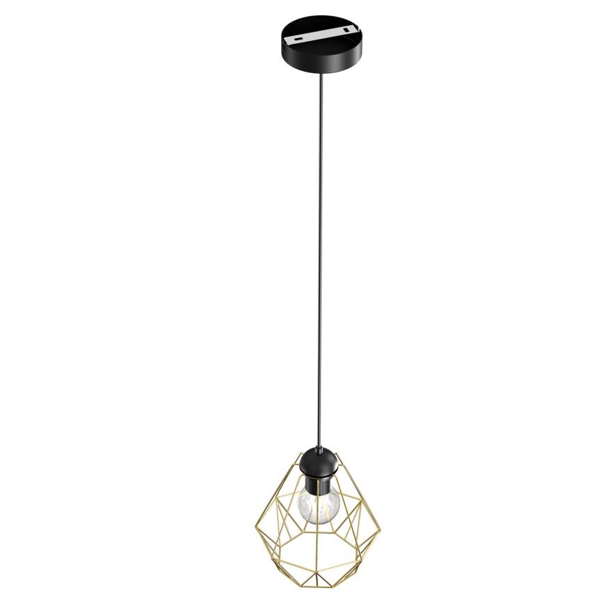 Csillár zsinóron BERGEN 1xE27/60W/230V fekete/arany