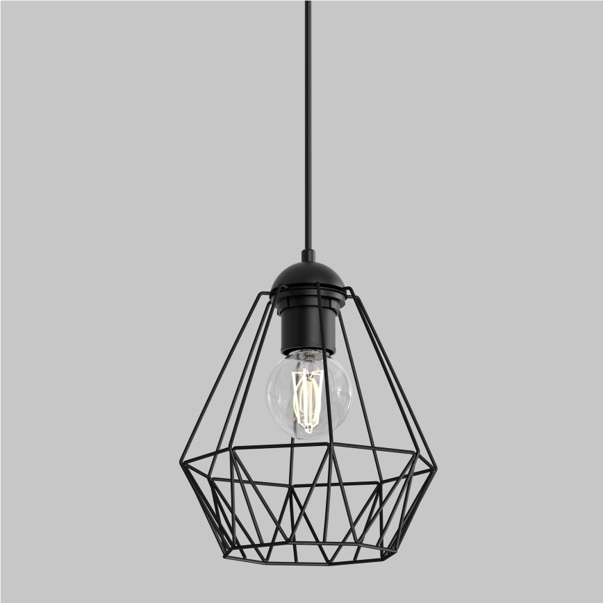 Csillár zsinóron BERGEN 1xE27/60W/230V fekete