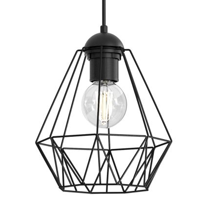 Csillár zsinóron BERGEN 1xE27/60W/230V fekete