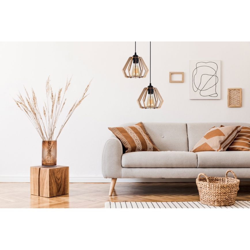 Csillár zsinóron BERGO 2xE27/60W/230V fekete