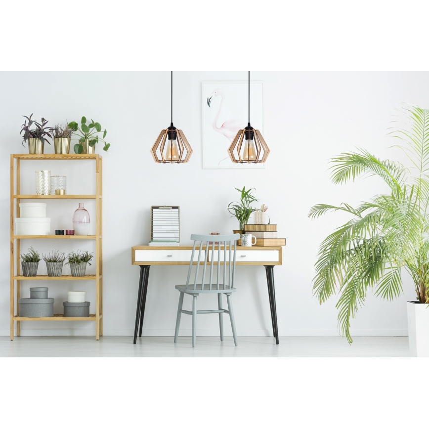 Csillár zsinóron BERGO 2xE27/60W/230V fekete