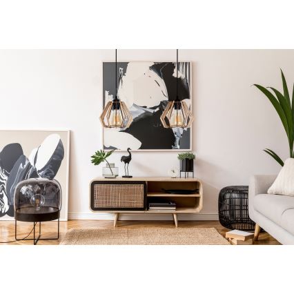 Csillár zsinóron BERGO 2xE27/60W/230V fekete