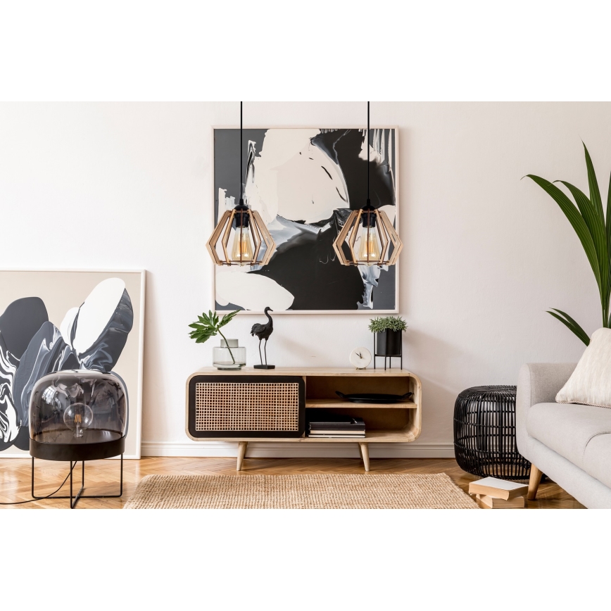 Csillár zsinóron BERGO 2xE27/60W/230V fekete