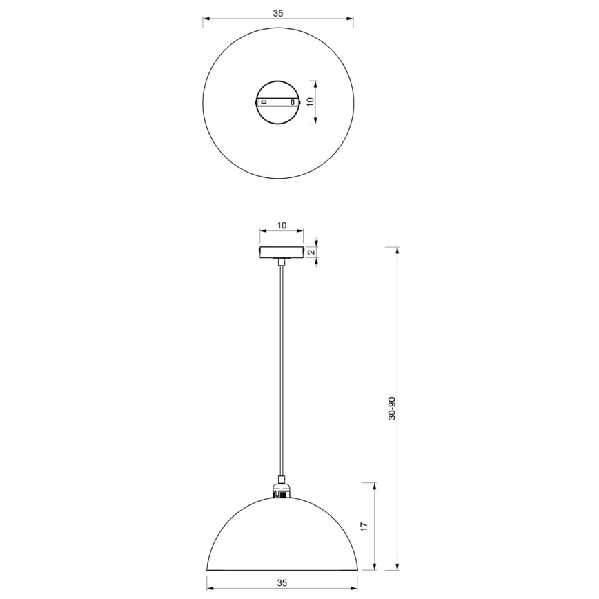 Csillár zsinóron BETA 1xE27/60W/230V á. 35 cm fekete