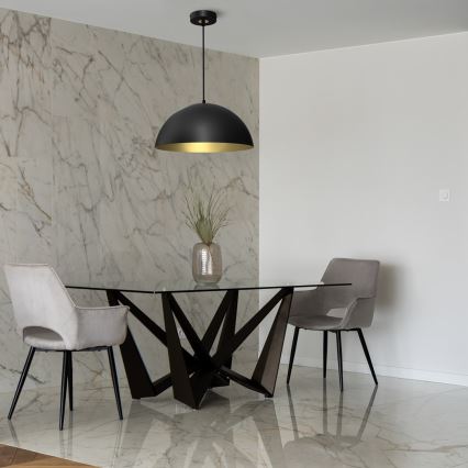 Csillár zsinóron BETA 1xE27/60W/230V á. 45 cm fekete