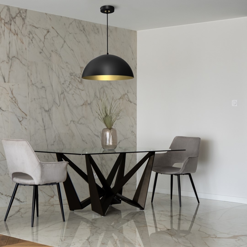 Csillár zsinóron BETA 1xE27/60W/230V á. 45 cm fekete