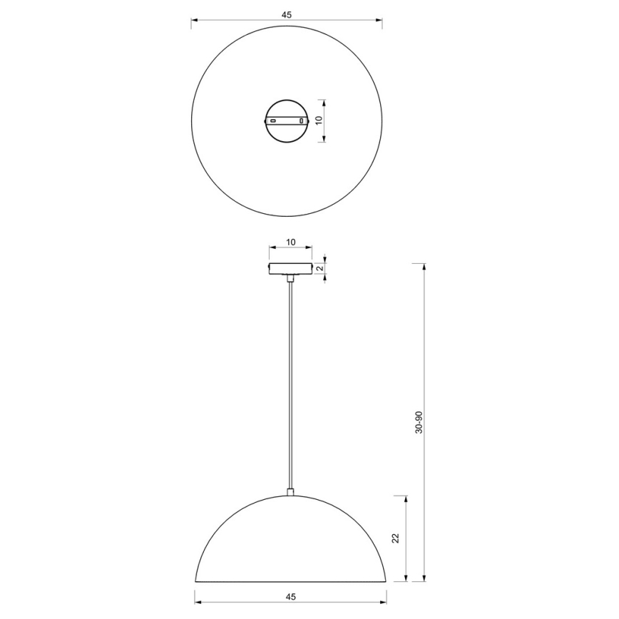 Csillár zsinóron BETA 1xE27/60W/230V á. 45 cm fekete