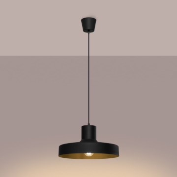 Csillár zsinóron BILO 1xE27/15W/230V átm. 35 cm fekete