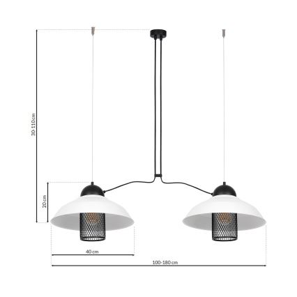 Csillár zsinóron BJORN 2xE27/60W/230V