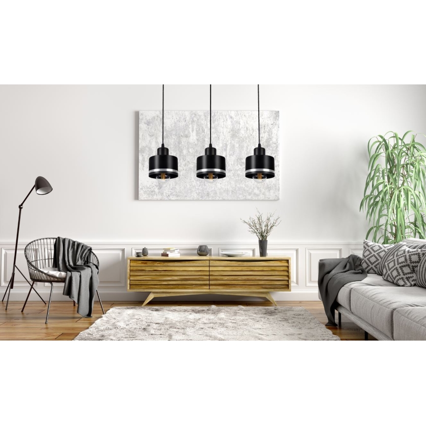 Csillár zsinóron BODO SILVER 3xE27/60W/230V