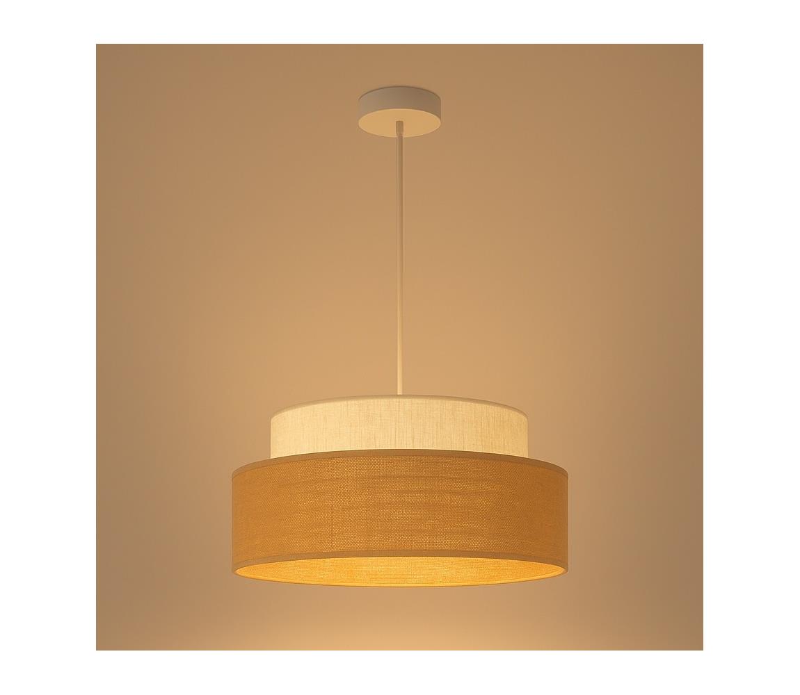 Csillár zsinóron BOHO 1xE27/60W/230V átm. 40 cm krémes/bézs 0678