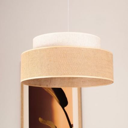 Csillár zsinóron BOHO 1xE27/60W/230V átm. 40 cm krémes/bézs