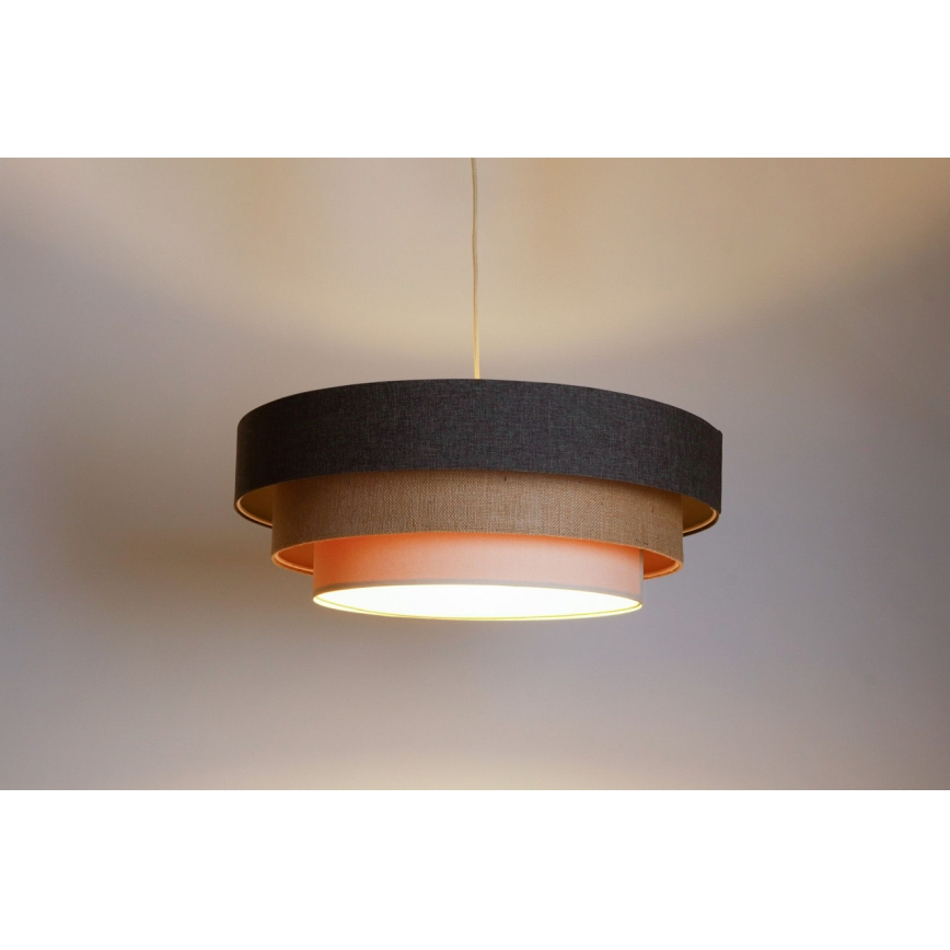 Csillár zsinóron BOHO TRINITI 1xE27/60W/230V szürke/bézs/krémes