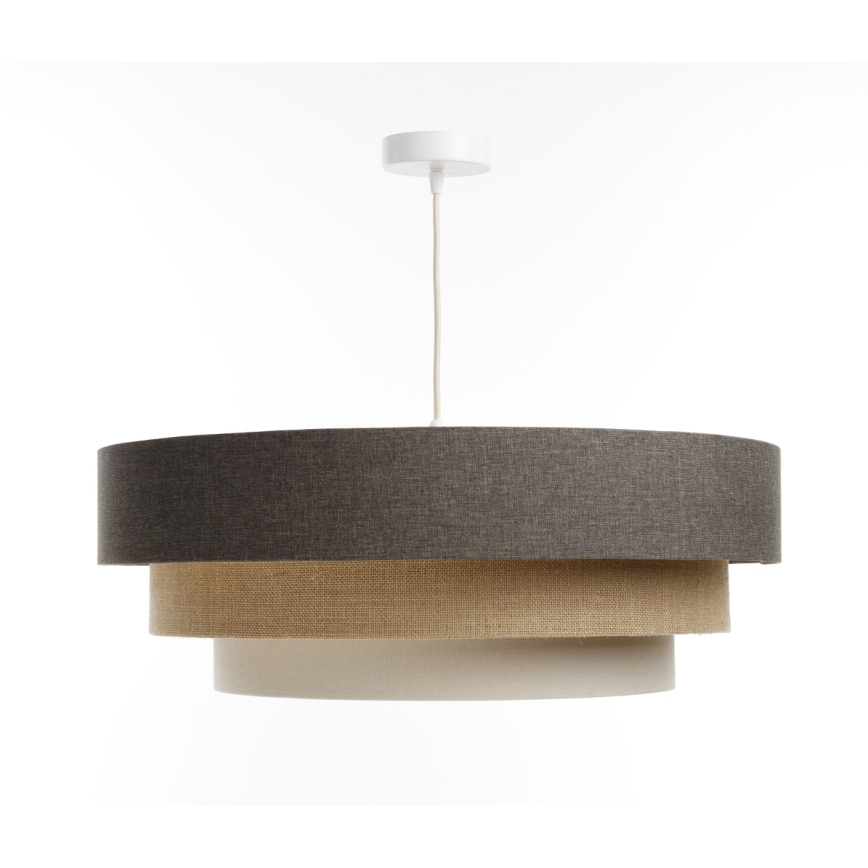 Csillár zsinóron BOHO TRINITI 1xE27/60W/230V szürke/bézs/krémes