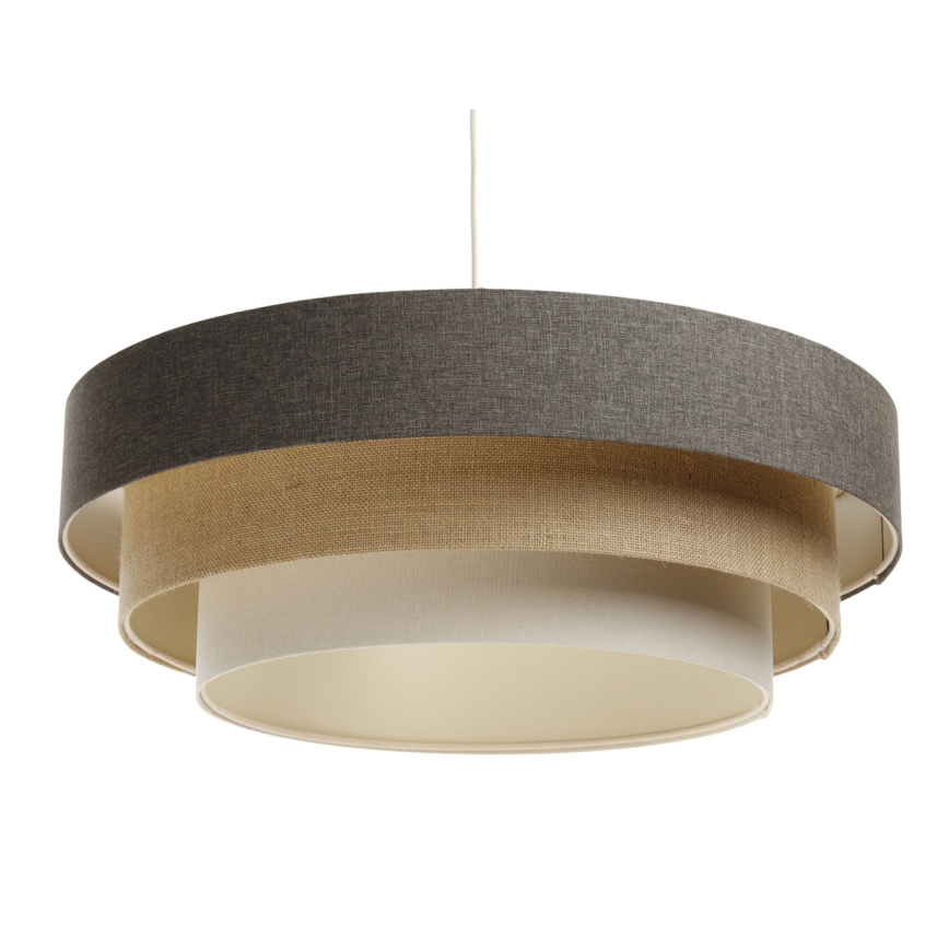 Csillár zsinóron BOHO TRINITI 1xE27/60W/230V szürke/bézs/krémes