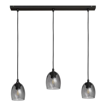 Csillár zsinóron BRILLANT 3xE27/15W/230V szürke