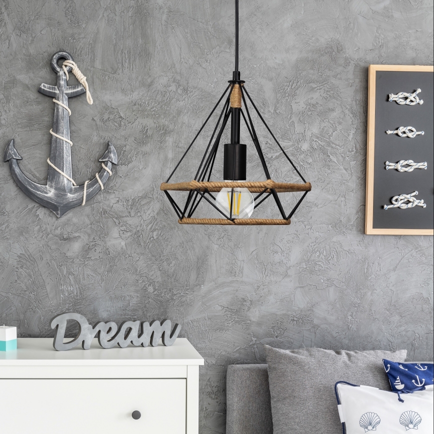 Csillár zsinóron BROXTON 1xE27/20W/230V