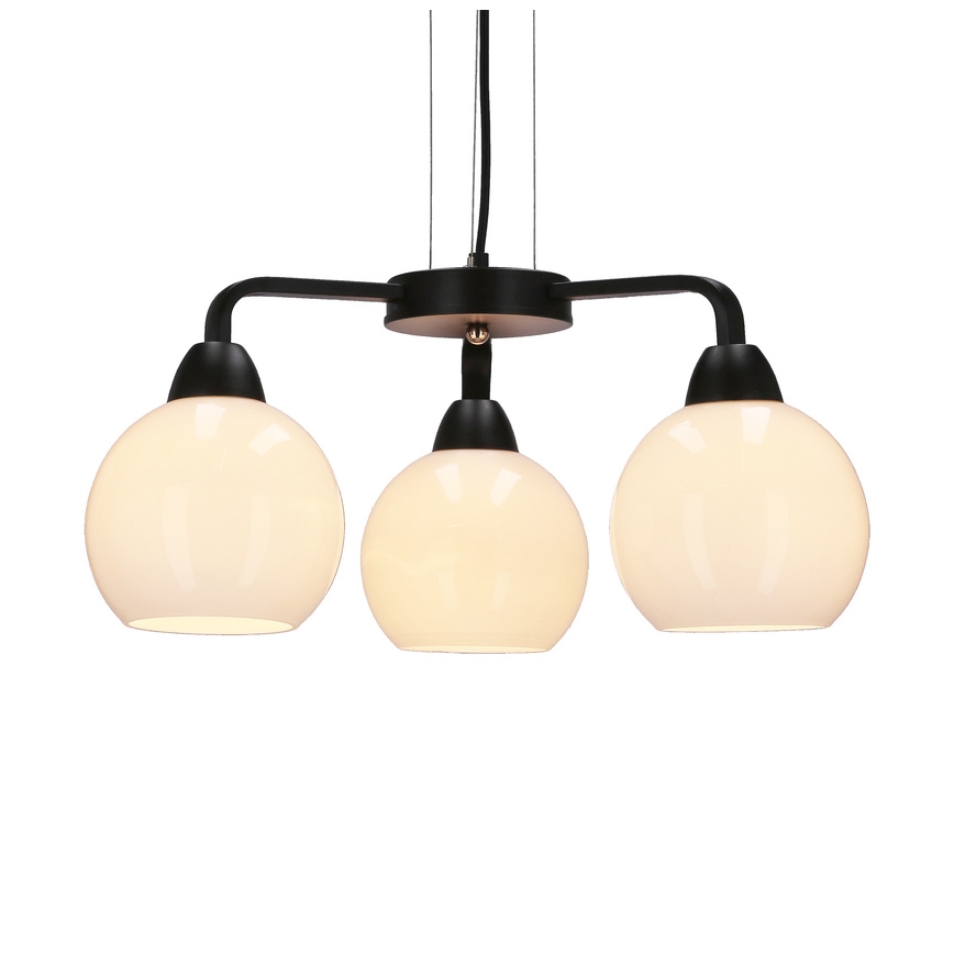 Csillár zsinóron CALDERA 3xE27/60W/230V fekete