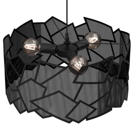 Csillár zsinóron CAMO 3xE27/15W/230V fekete