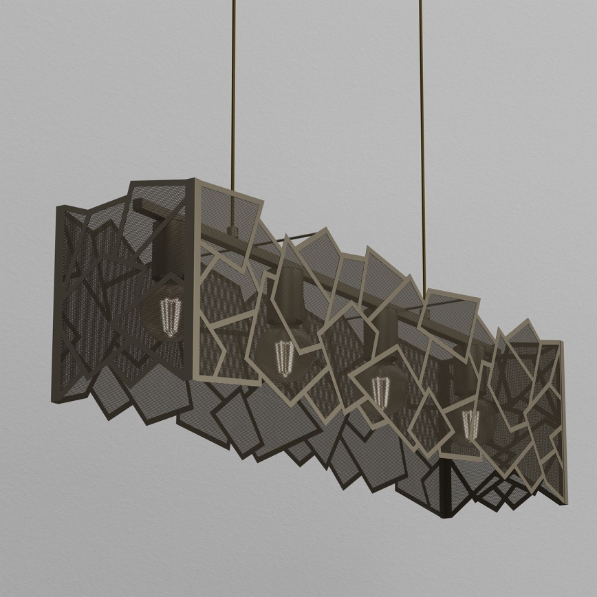 Csillár zsinóron CAMO 4xE27/15W/230V arany