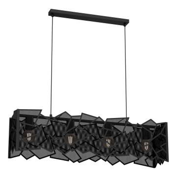 Csillár zsinóron CAMO 4xE27/15W/230V fekete