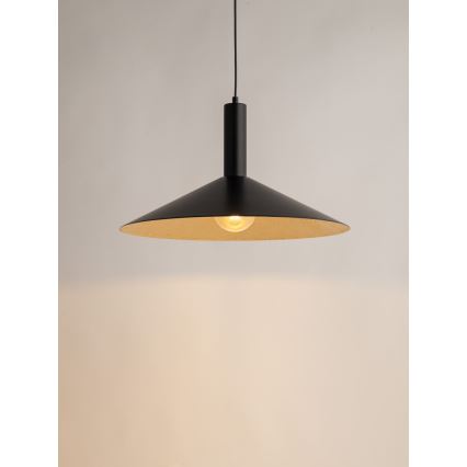 Csillár zsinóron CAPRI 1xE27/15W/230V átm. 50 cm fekete/arany