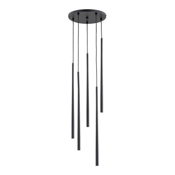 Csillár zsinóron CARMEN 5xG9/40W/230V á. 30 cm fekete