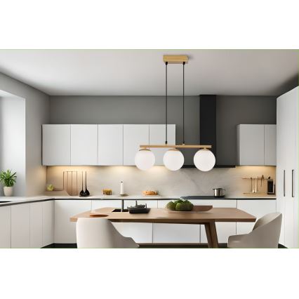 Csillár zsinóron CARRINE 4xE14/40W/230V barna