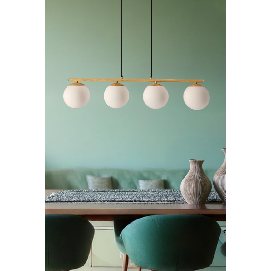 Csillár zsinóron CARRINE 4xE14/40W/230V barna