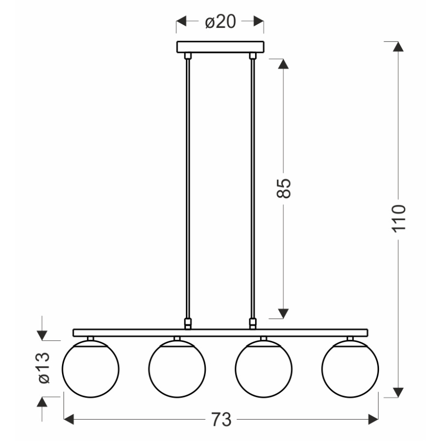 Csillár zsinóron CARRINE 4xE14/40W/230V barna