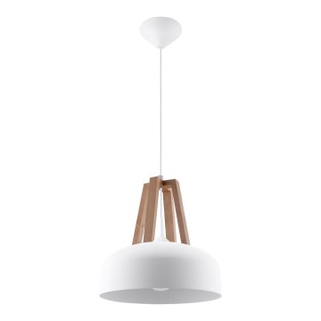 Csillár zsinóron CASCO 1xE27/60W/230V átm. 30 cm Nyírfa