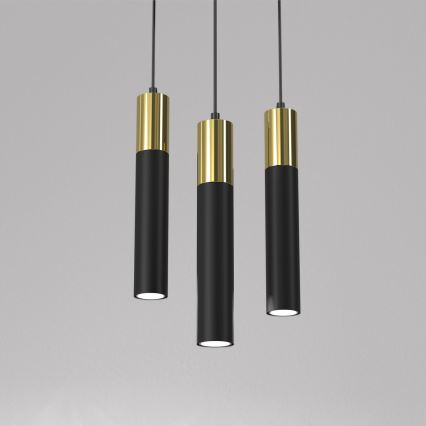 Csillár zsinóron CASSA 3xGU10/8W/230V fekete/arany