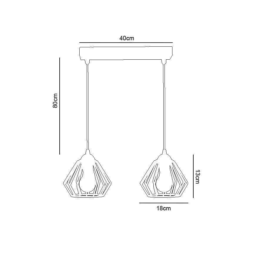 Csillár zsinóron CEED 2xE27/60W/230V