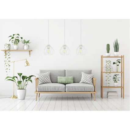 Csillár zsinóron CEED 3xE27/60W/230V fehér