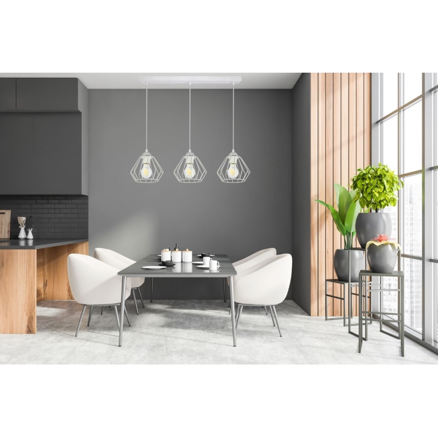 Csillár zsinóron CEED 3xE27/60W/230V szürke