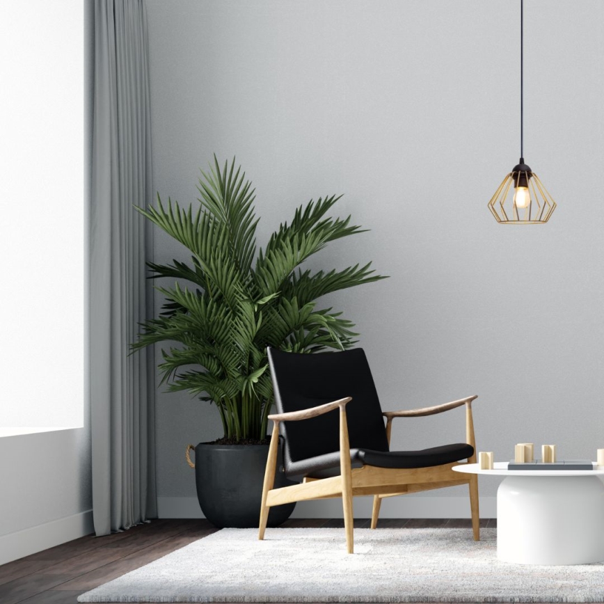 Csillár zsinóron CEED GOLD 1xE27/60W/230V átm. 17,5 cm fekete/arany