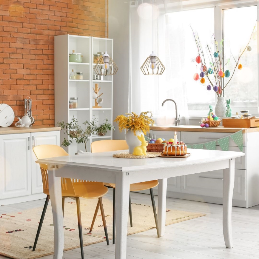 Csillár zsinóron CEED GOLD 2xE27/60W/230V fehér/arany