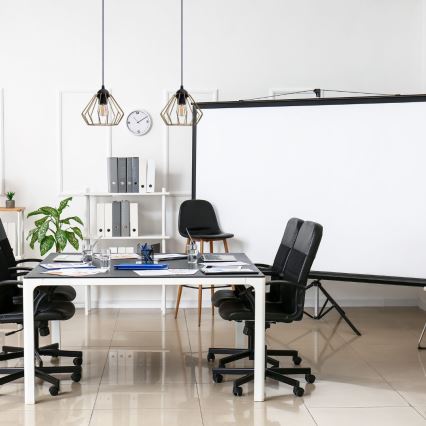 Csillár zsinóron CEED GOLD 2xE27/60W/230V fekete/arany