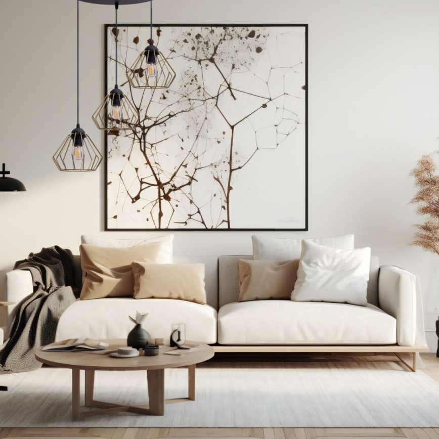 Csillár zsinóron CEED GOLD 3xE27/60W/230V átm. 45 cm fekete/arany