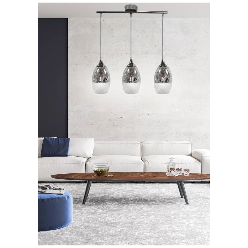 Csillár zsinóron CELIA 3xE27/60W/230V