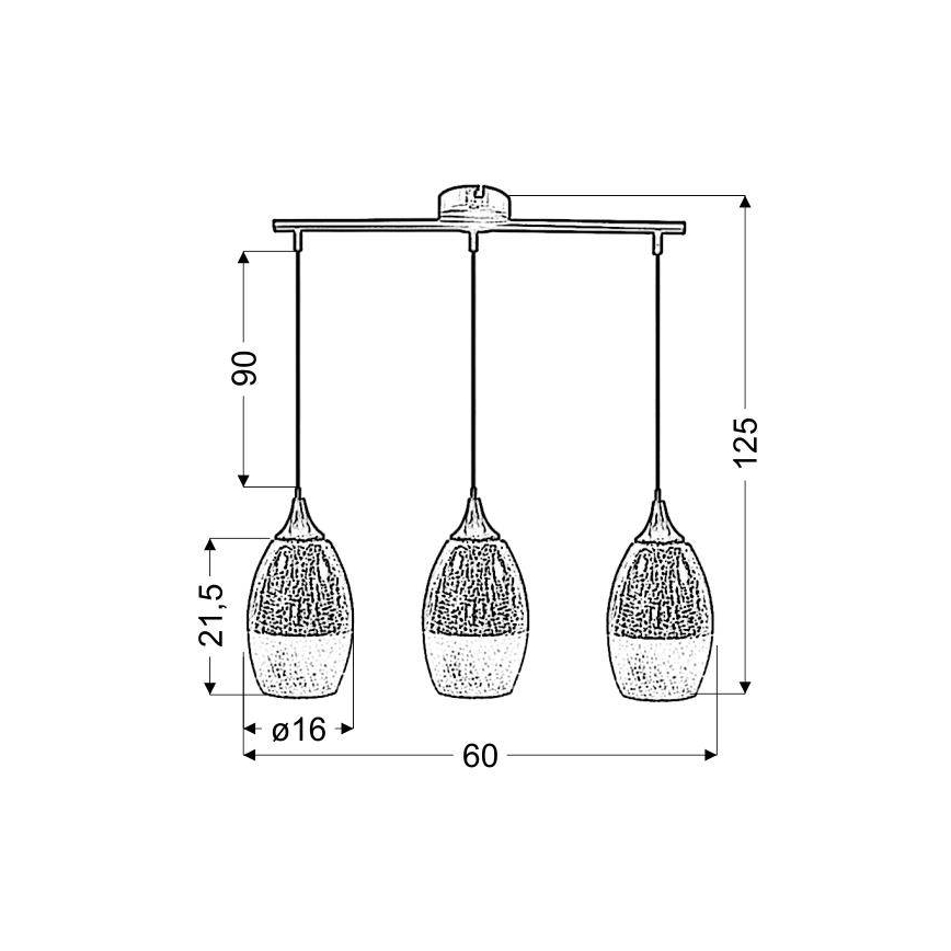 Csillár zsinóron CELIA 3xE27/60W/230V