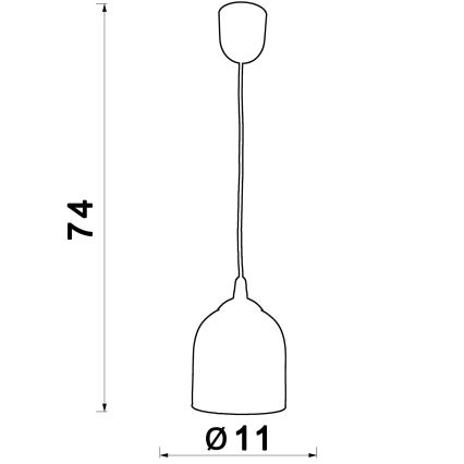 Csillár zsinóron CHRIS 1xE27/60W/230V átm. 11 cm zöld