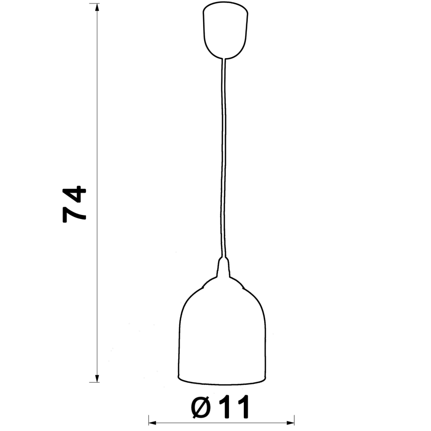 Csillár zsinóron CHRIS 1xE27/60W/230V átm. 11 cm zöld